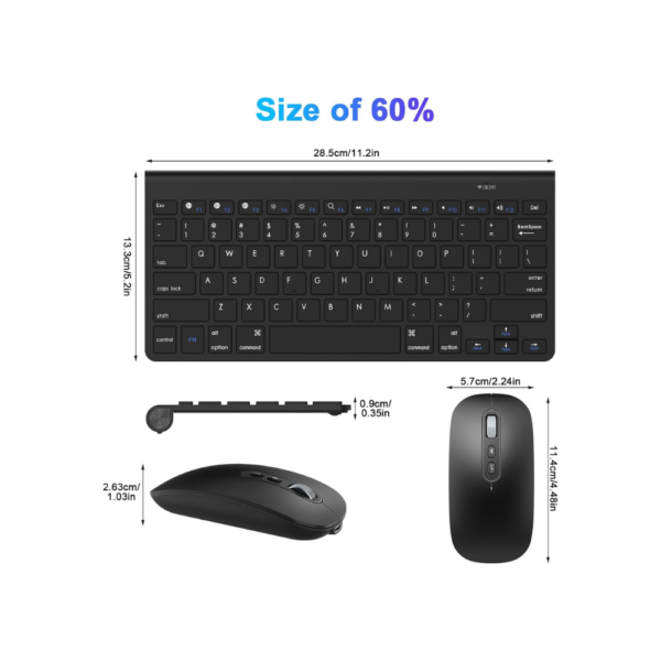 Bluetooth Keyboard Mouse Combo, Slim Portable - Image 3